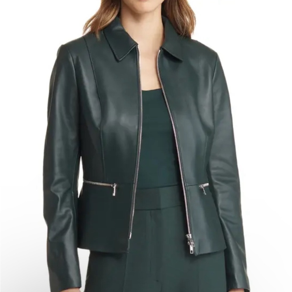 NWT BOSS Salomea Leather Jacket